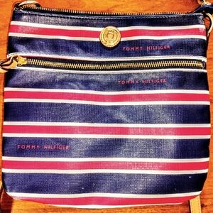 Tommy Hilfiger Blue and Red Nautical Crossbody Bag